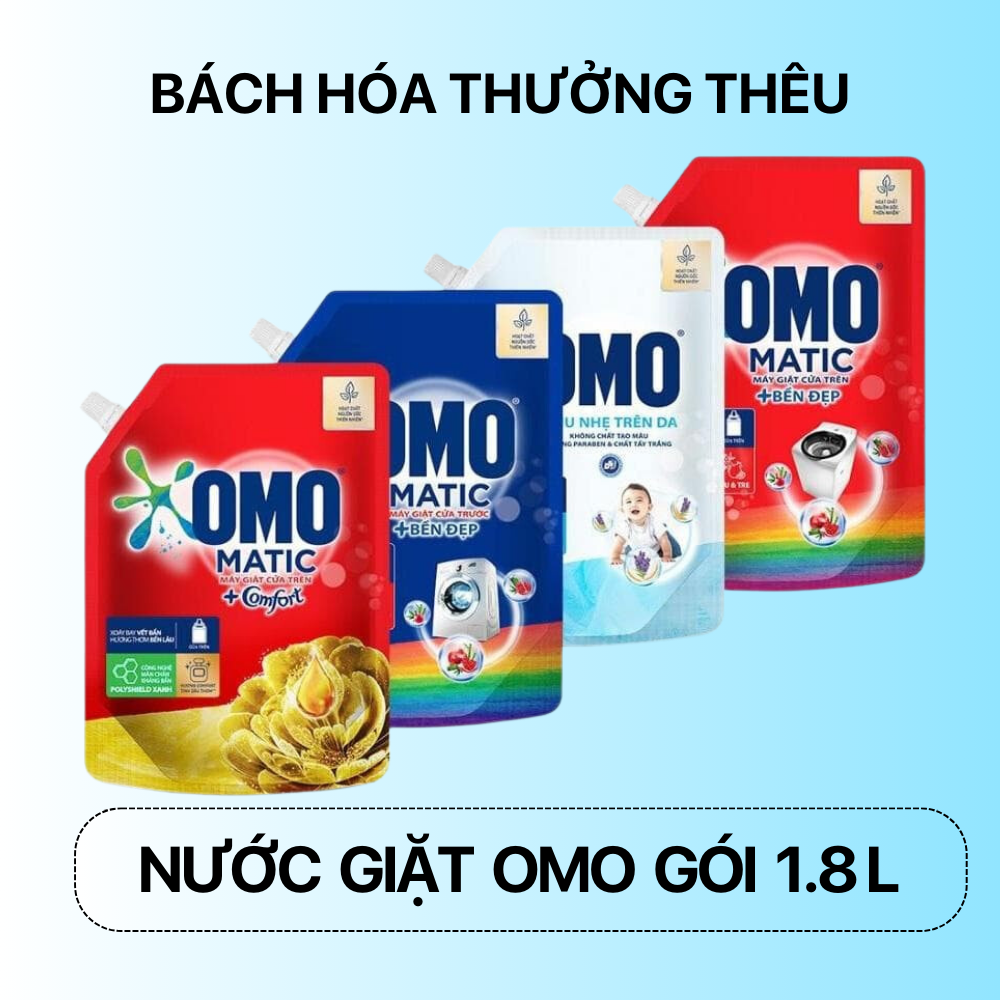 Túi nước giặt omo matic cho máy giặt cửa trên bịch 1.8 kg