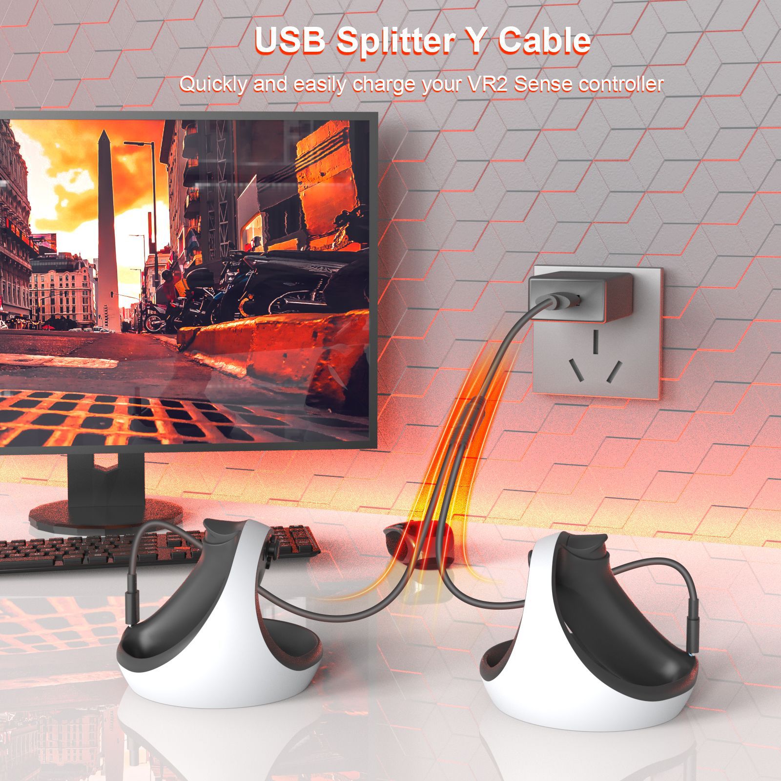 XIRPS5 Giá Đỡ Tay Cầm + Bộ Sạc Một Điểm Hai Tay Cầm Không Dây  Giá Đỡ Tai Nghe Có Thể Gập Lại RR20