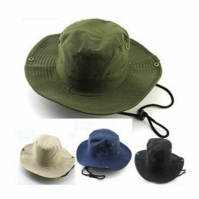 Sun Protection Hat Bucket Cargo Safari Bush Summer Cotton Fishing Hat Chic