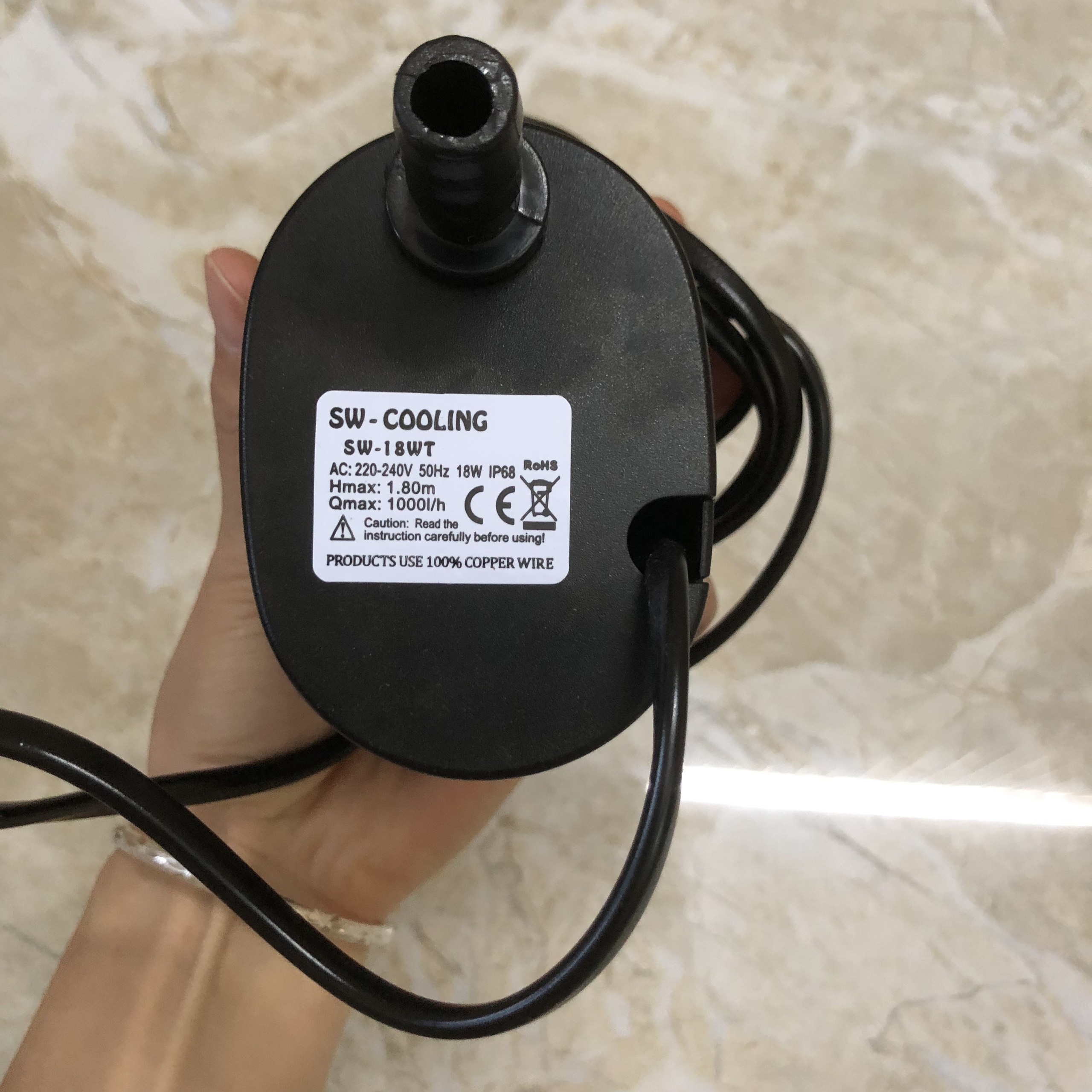 Bơm quạt điều hòa 18w /220v cho quạt làm mát - bơm quạt nước