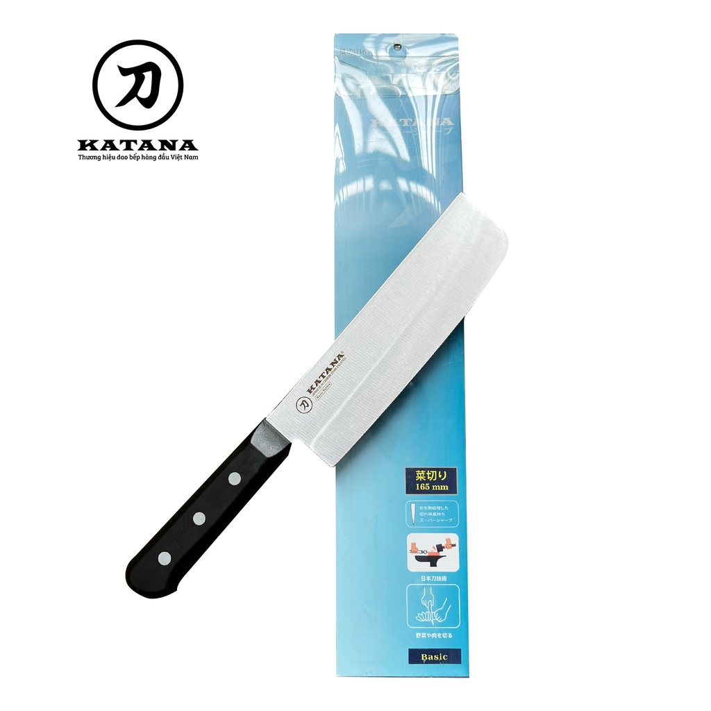 Dao bếp cao cấp katana basic nakiri - dao thái rau củ đầu vuông kata403