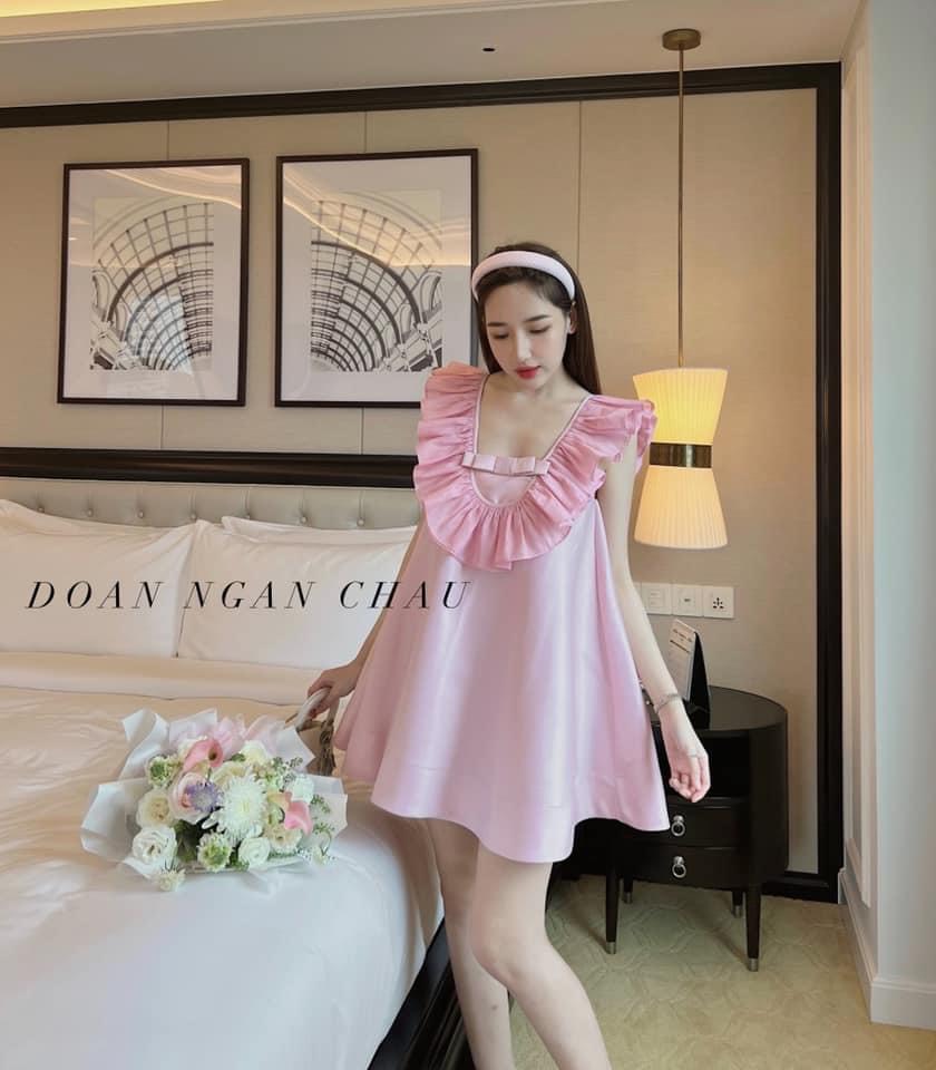 Ảnh thật - Đầm bèo Baby Doll tiểu thư, chất vải Tafta 2 lớp dày dặn, chuẩn form