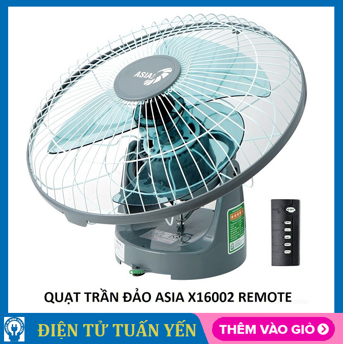 Quạt đảo trần Asia X16002 có remote điều khiển từ xa, công suất 55W - Hàng chính hãng
