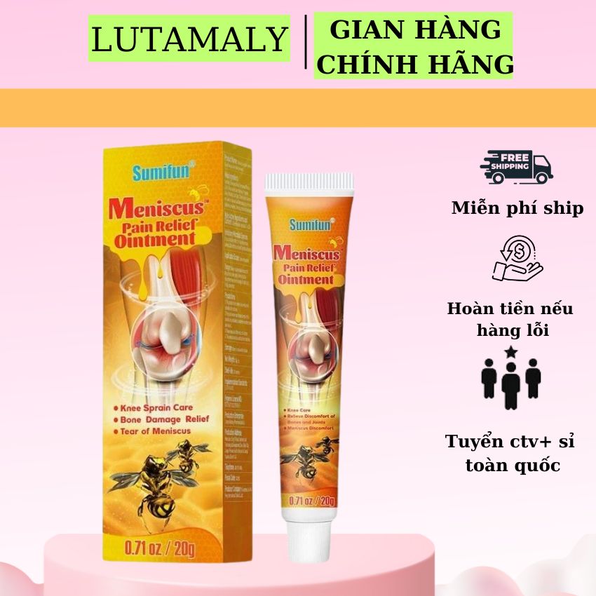 Kem bôi xương khớp SUMIFUN - Gel Bôi Xương Khớp Nọc Ong, giảm đau khớp Gối, Vai, Cổ,.. - Chiết Xuất Thảo Dược 20g-LUTAMALY