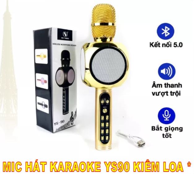 Micro Hát Karaoke Cho Điện Thoại Không Dây Mic Karaoke Ys 90 3In 1 Nghe Nhạc Cực Hay Âm Bass Cực Đỉnh Mic Bắt Giọng Rất Tốt Hỗ Trợ Kết Nối Usb Thẻ Nhớ Cổng 3.5.