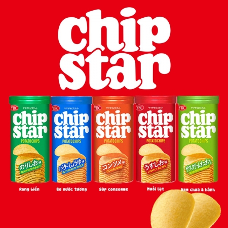Snack khoai tây YBC Chip Star 45g nội địa Nhật