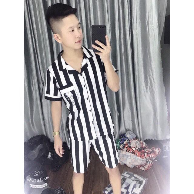 ❤ QUÁ XUẤT SẮC ❤ Bộ Quần Áo Pizama Nam Chất Liệu Kate Thái Cực Hot K900