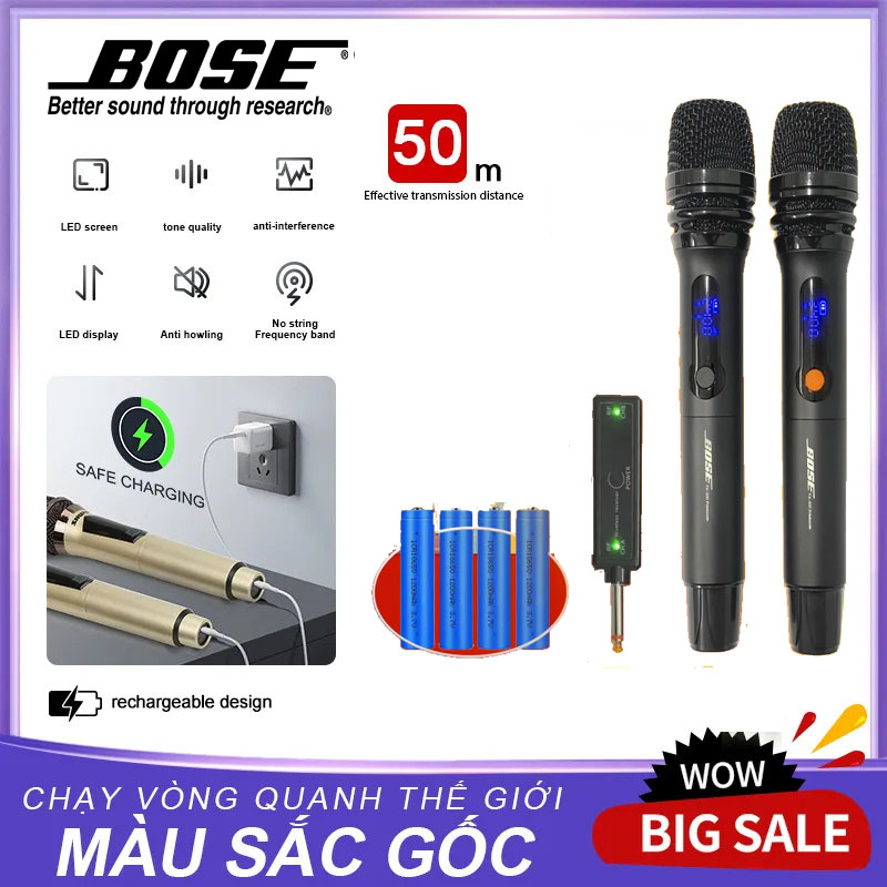 Micro Karaoke Loa Bluetooth Cầm Tay Giá Tốt Hát Hay Nhất Micro Karaoke Không Dây BOSE 300 Micro Pin Sạc Hút Âm Tốt Âm Thanh Nhẹ Nâng Giọng Dễ Hát Với Mọi Dòng Nhạc Pin Cực Lâu Dành Cho Mọi Loa Kéo Âm Ly Loa Xách Tay Di Động