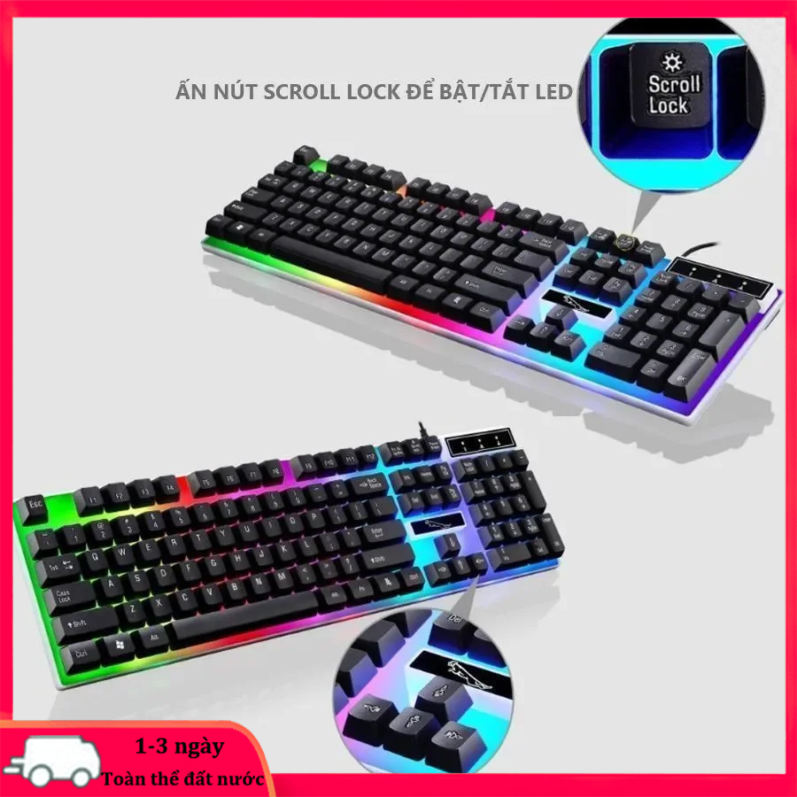 Bàn Phím Giả Cơ Và Chuột Chơi Game Cho Game Thủ NTC G21 LED Nhiều Màu