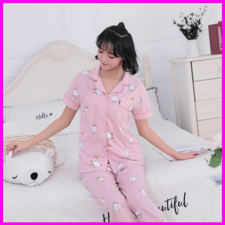 [SALE KỊCH SÀN]  bộ ngủ lụa cao cấp tay ngắn dể thương, phù hợp cho mọi lứa tuổi, đồ bộ mặc nhà mát mẻ, đồ bộ mặc nhà dể thương