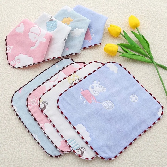 Set 5 khăn sữa leelee họa tiết cho bé