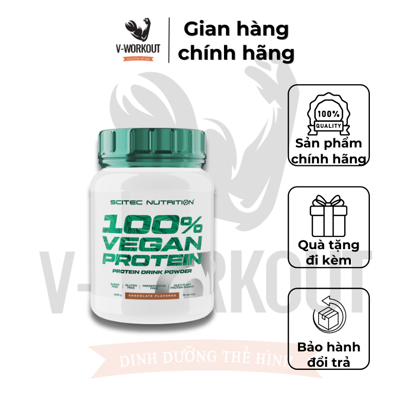 Vegan Protein | Scitec Nutrition 100% Vegan Protein hộp 1000g - 30 serving - Bổ sung protein chay, tăng cơ