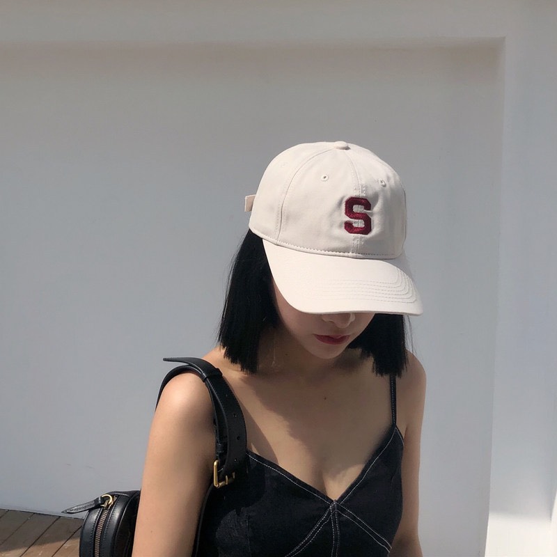 Mũ lưỡi trai thêu chữ S phong cách Hàn Quốc trẻ trung thời trang