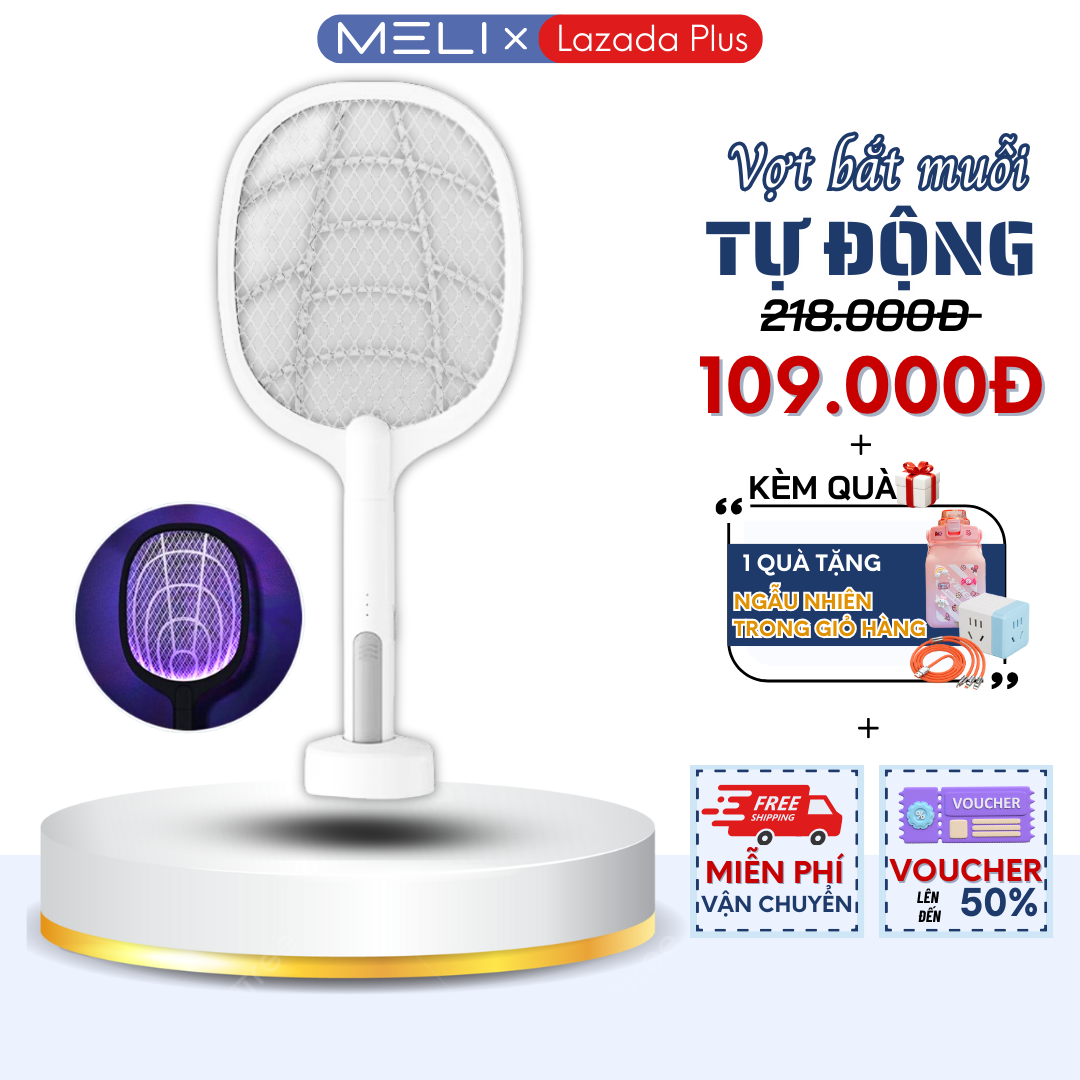 Vợt bắt muỗi kiêm đèn bắt muỗi, đèn bắt muỗi thông minh sạc thân, vợt bắt muỗi có sạc điện quang 3 lớp bảo vệ siêu xịn