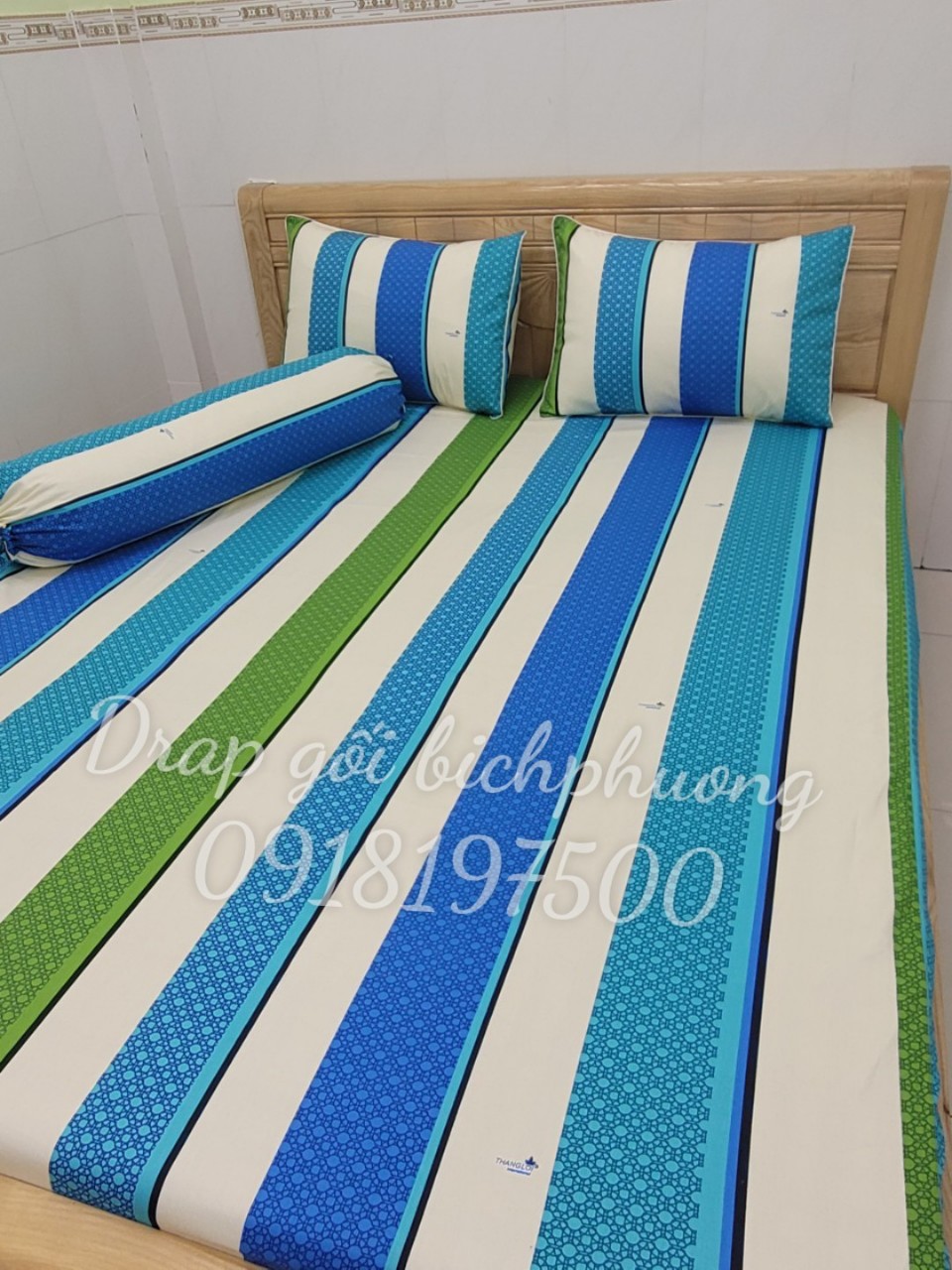 Bộ drap 100% vải cotton thắng lợi { chuẩn logo]