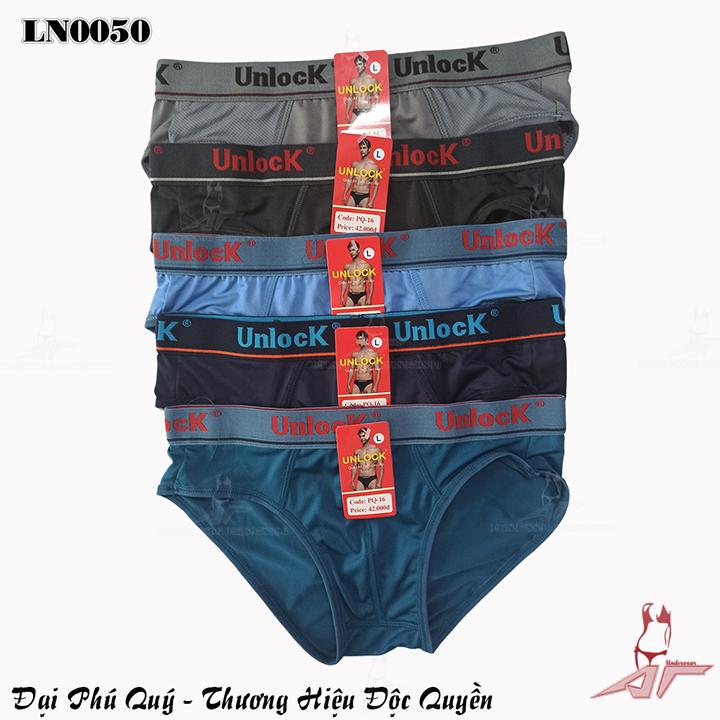 [HCM]10 Quần lót nam UNLOCK - Thun lạnh co dãn - Lưng bản nhỏ - LN0050x10