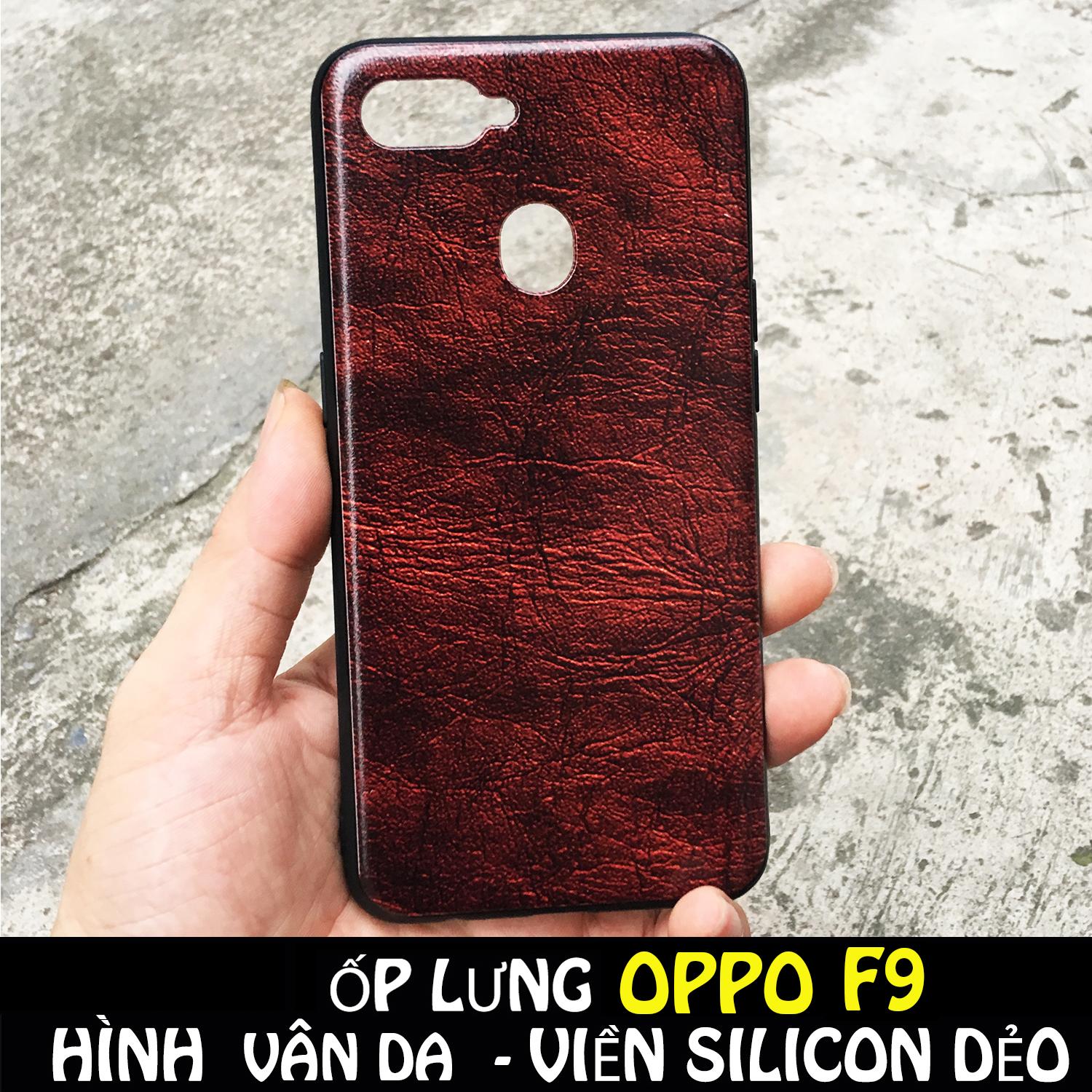 Ốp lưng hình vân da dành cho oppo f9