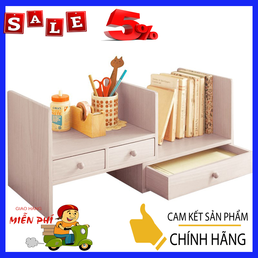 Kệ sách để bàn 3 ngăn kéo tùy biến kiểu dáng châu âu
