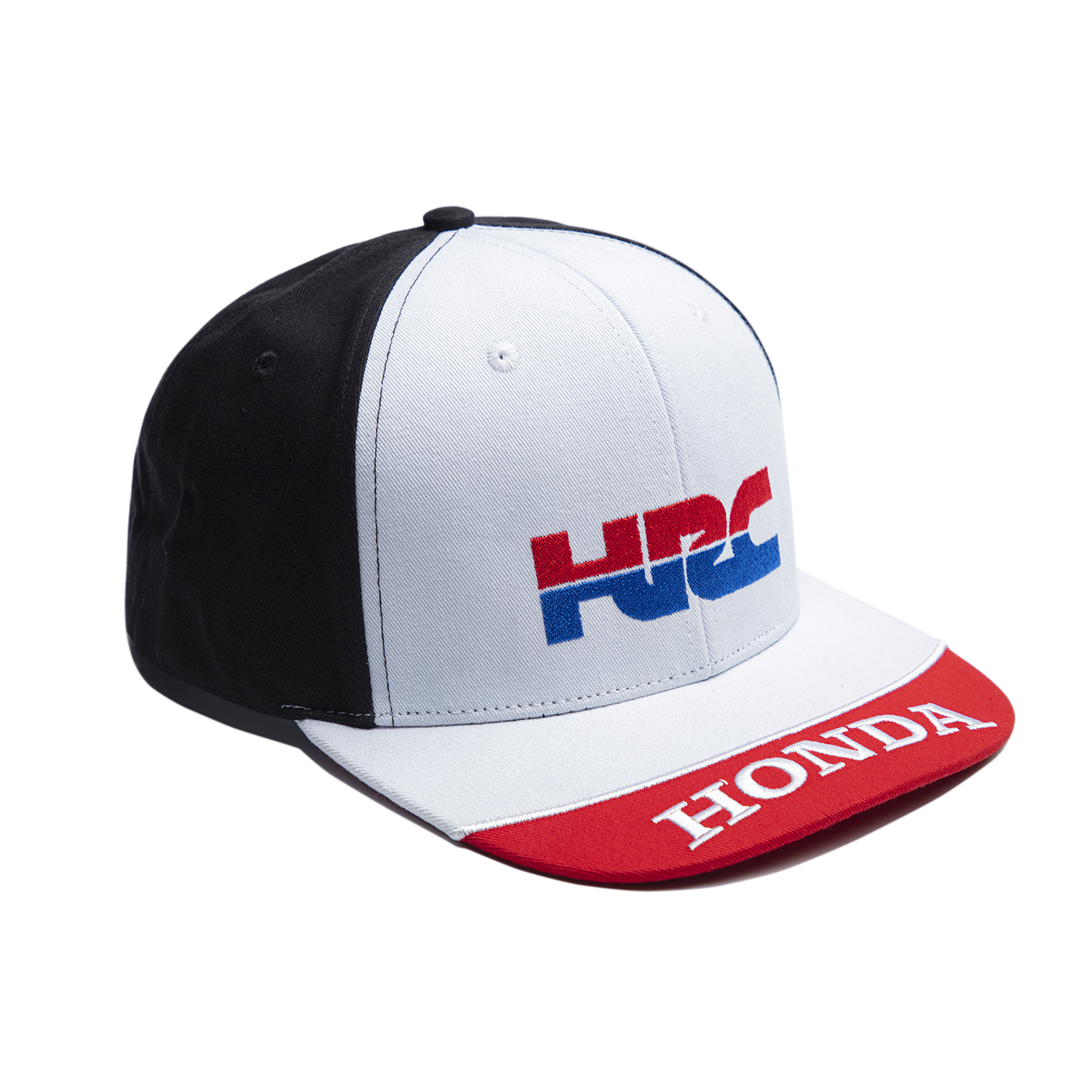 Nón snapback Honda HRC màu đen trắng vành đỏ - Logo thêu
