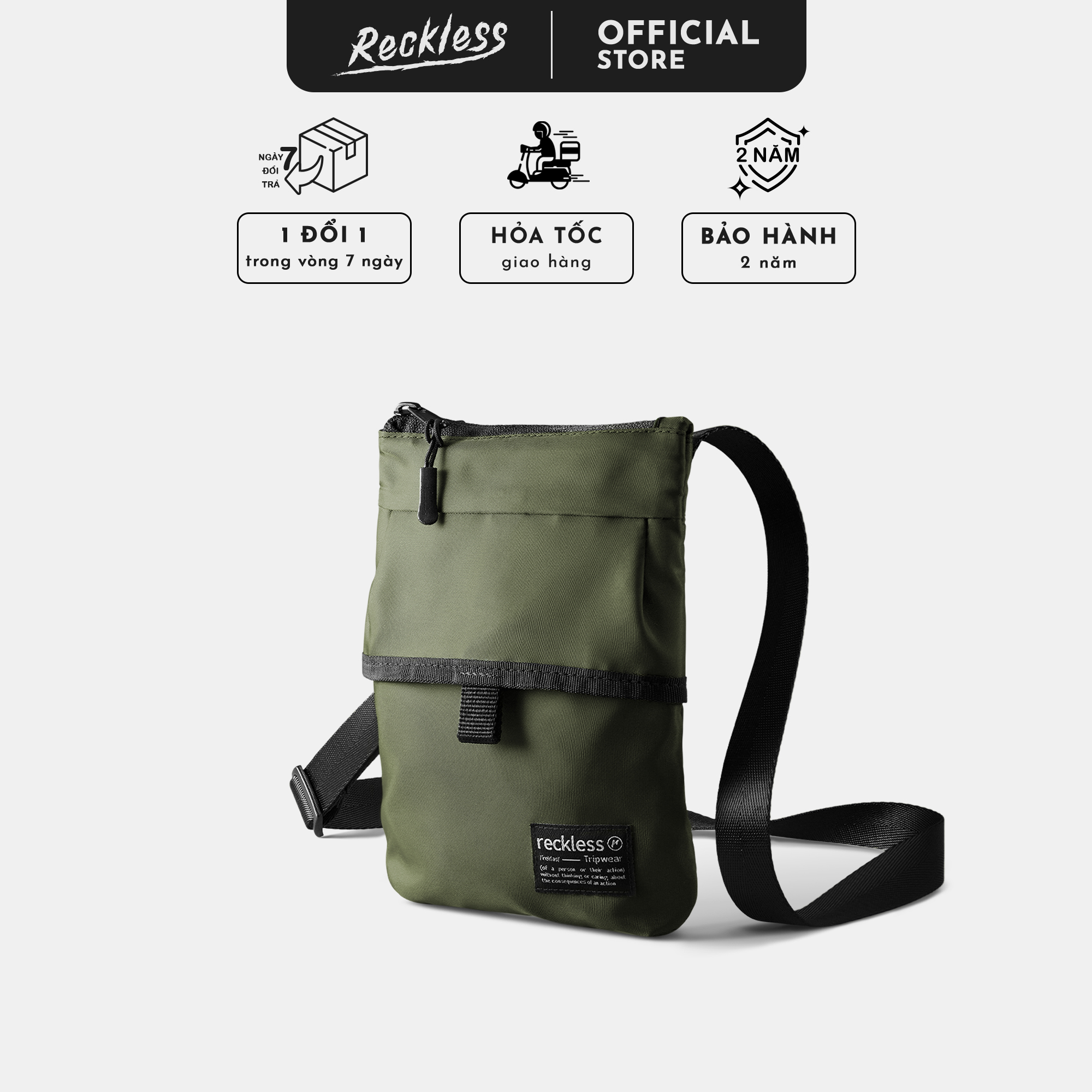Túi Đeo Chéo Reckless Nylon Daily Bag - Vải Nylon Twill