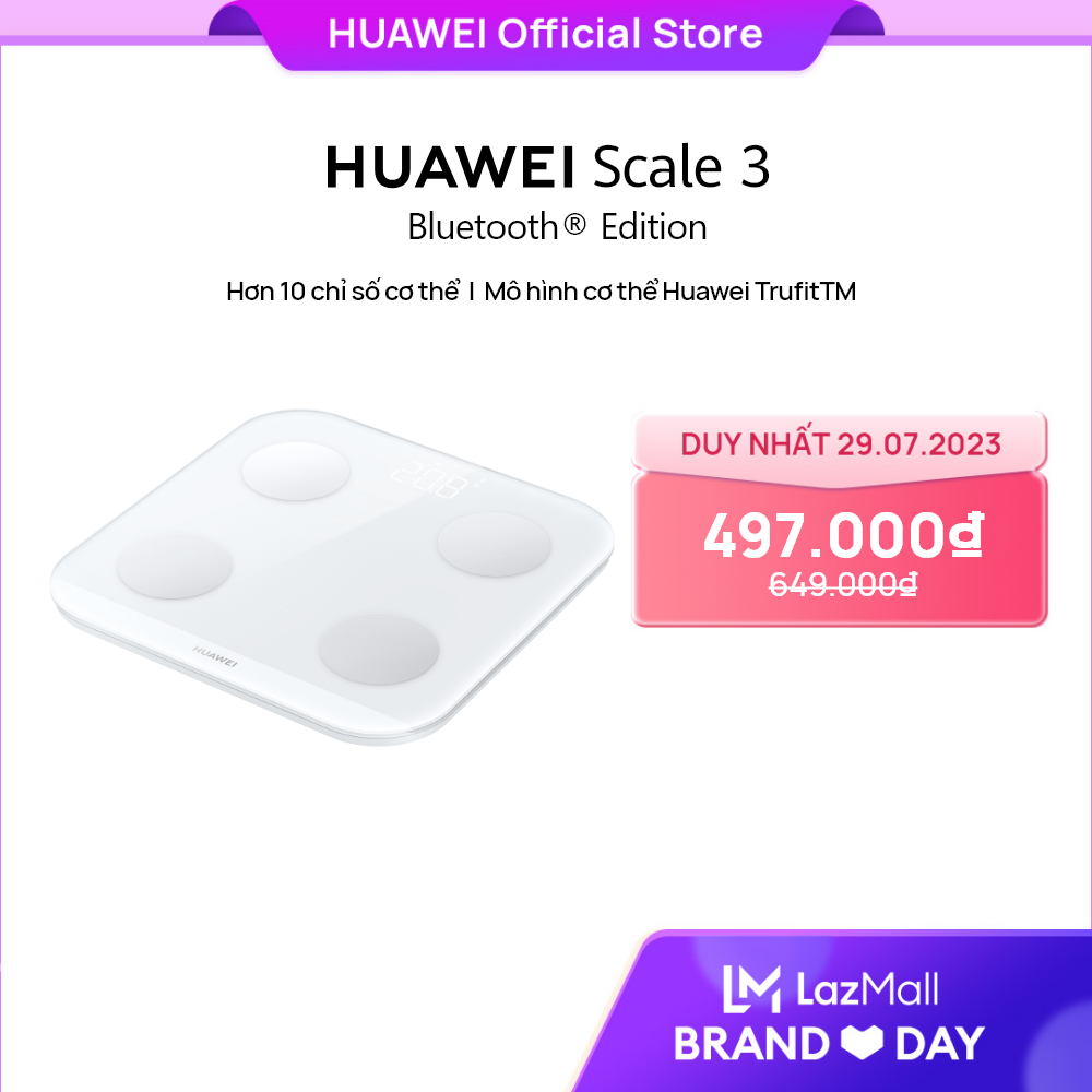Cân điện tử HUAWEI Scale 3 Bluetooth Edition Báo cáo 10 chỉ số cơ thể