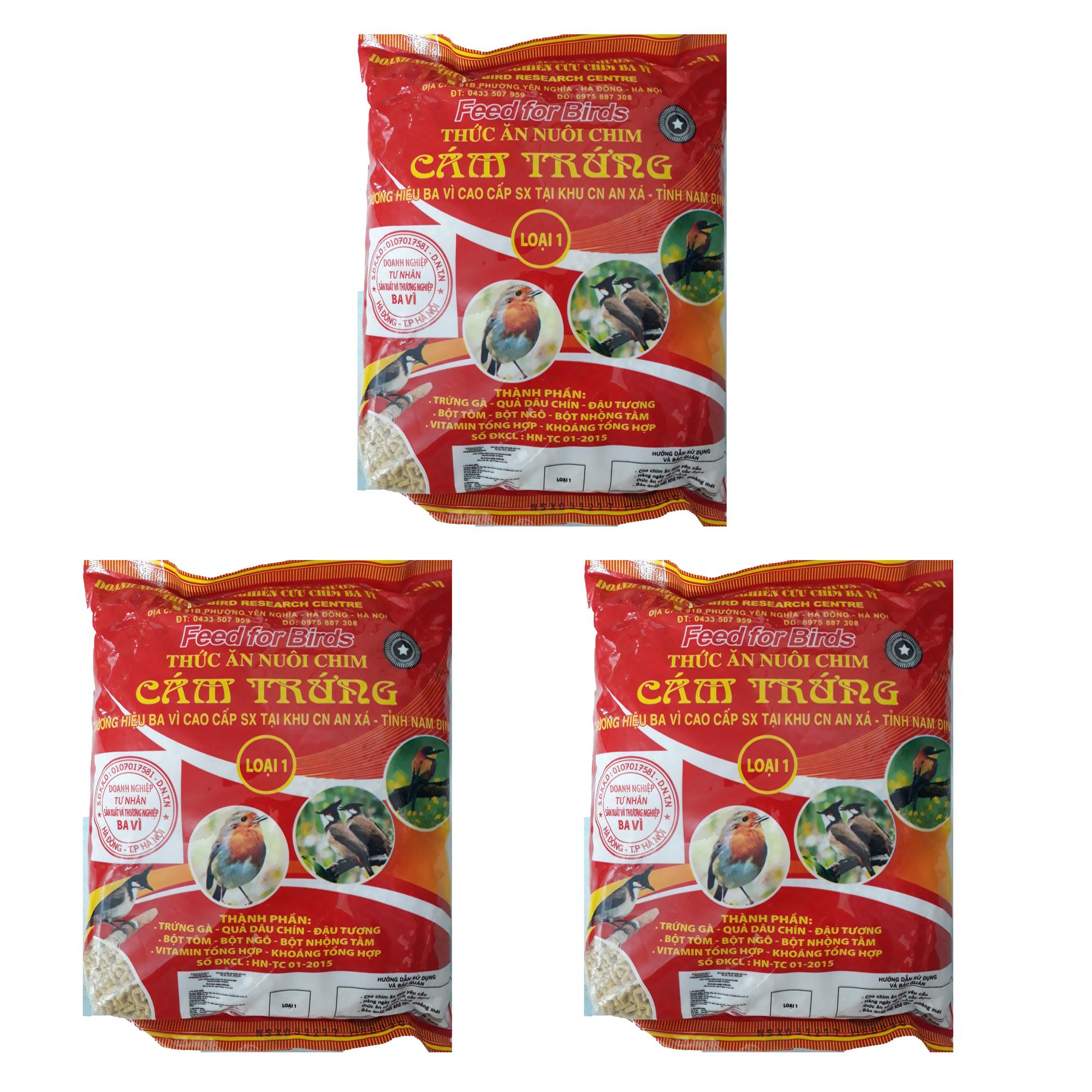 Combo 3 Gói Cám Trứng Ba Vì (Đỏ) 500g - Thức Ăn Chim