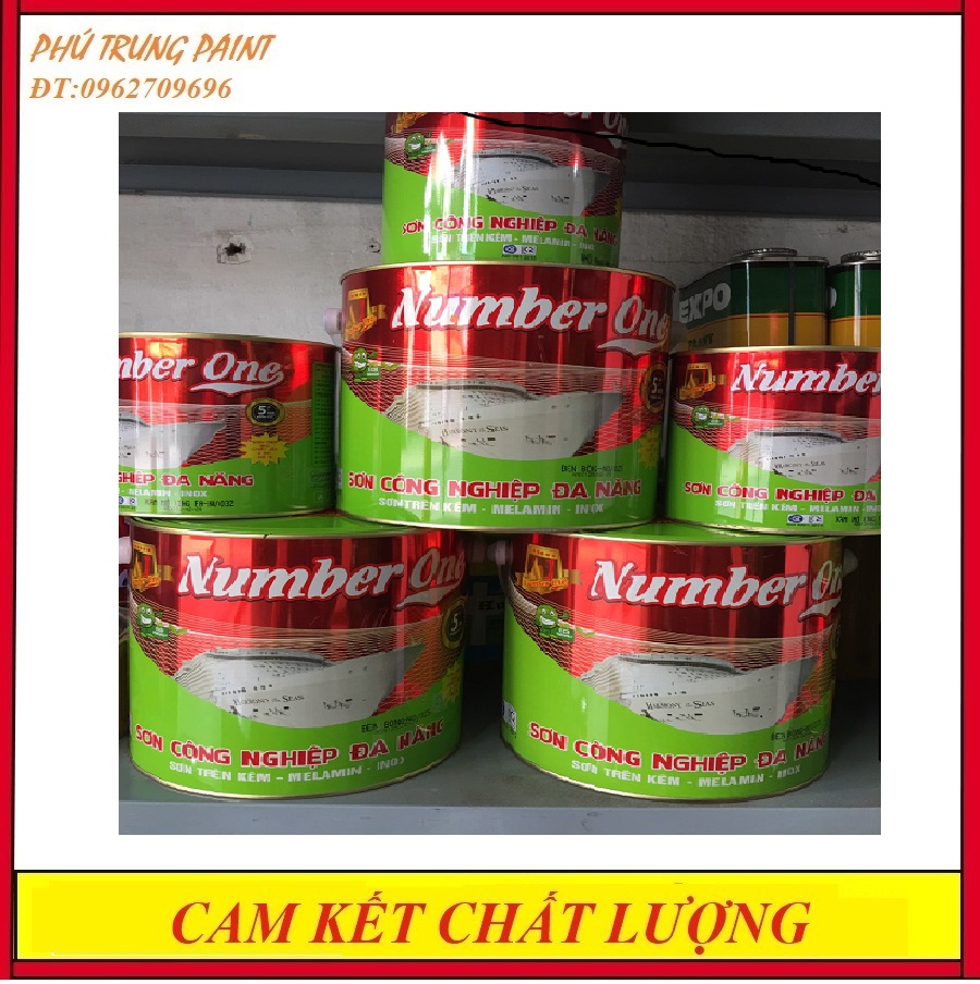 SƠN SẮT MẠ KẼM NUMBER ONE 1 THÀNH PHẦN MÀU TRẮNG BÓNG LON 3KG