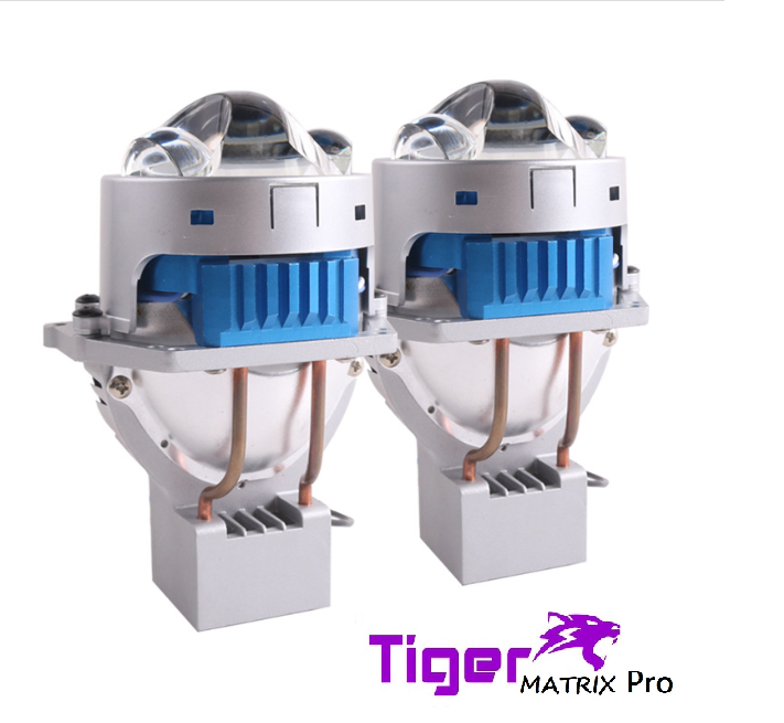 Đèn pha bi cầu led tiger matrix pro trợ pha laser 75w
