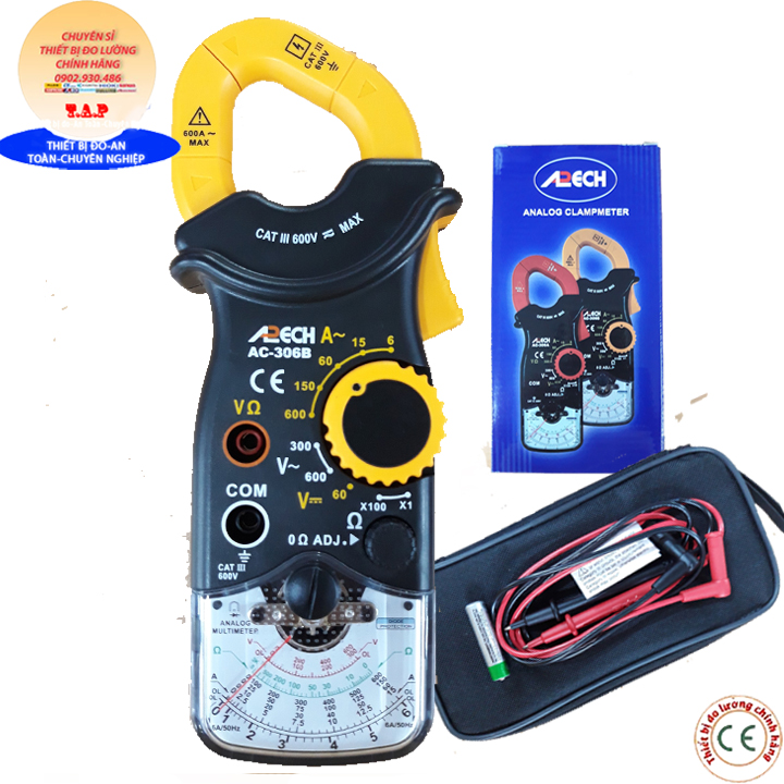 [HCM]APECH AC 306B ampe kìm kẹp dòng cơ 6/15/60/150/600A điện áp ac/dc điện trở ac306b