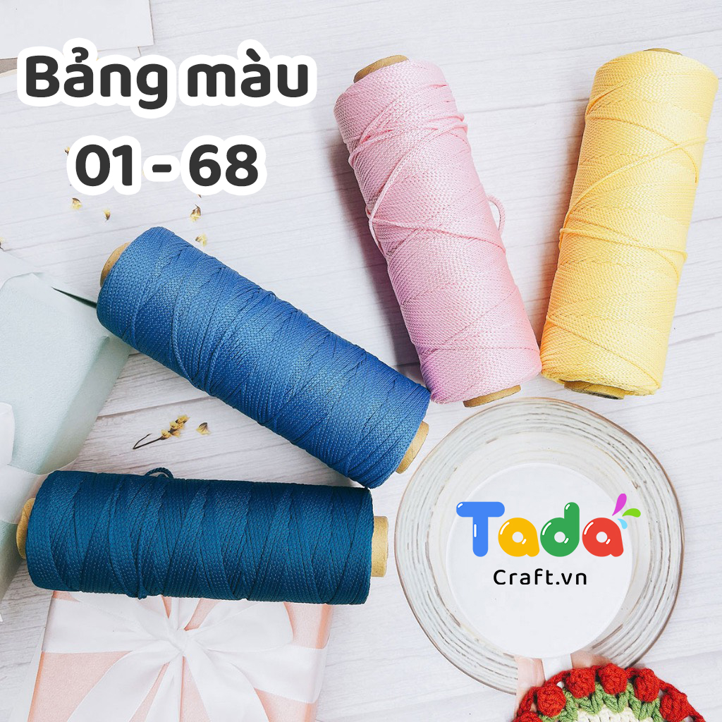 Sợi Dệt Trơn 2mm Craft Yarn Full Bảng Màu