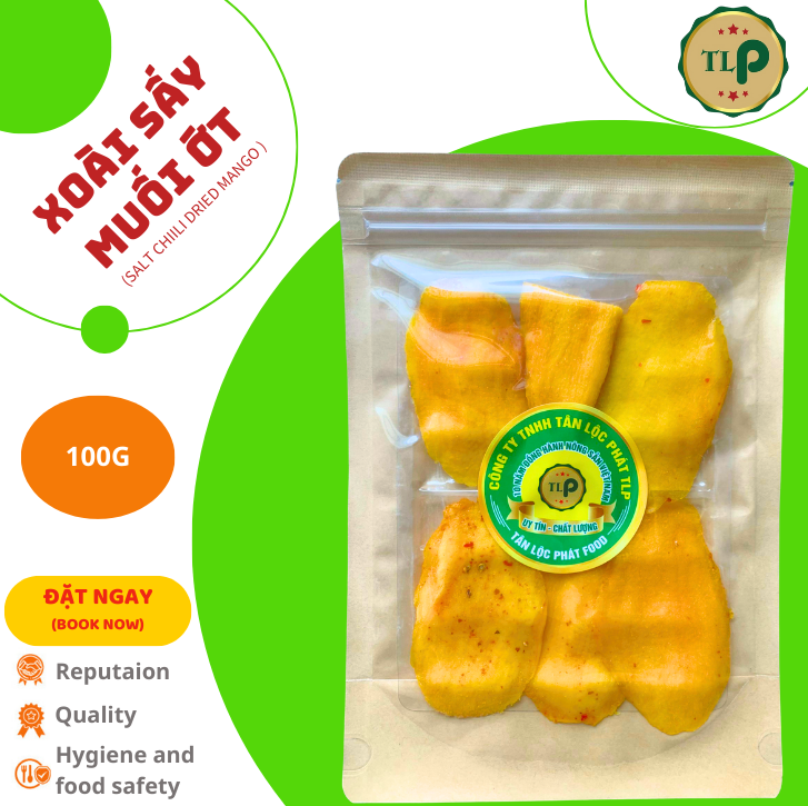 Xoài sấy muối ớt tân lộc phát bịch 100g