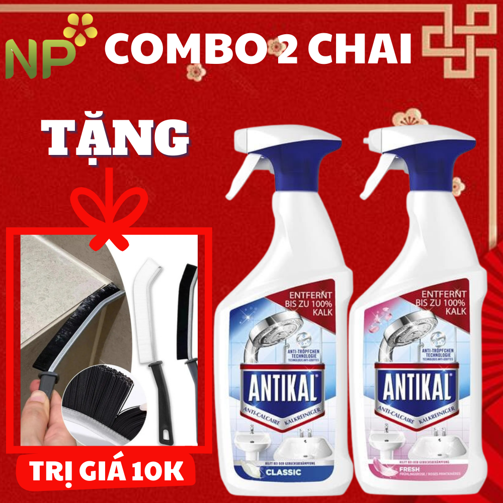 Chai xịt tẩy rửa vệ sinh cặn bám inox tẩy cặn canxi vòi rửa vòi sen ANTIKAL Đức