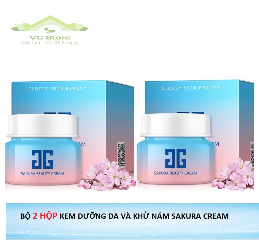 Bộ 2 Hộp Kem Dưỡng Da và Khử Nám Hoa Anh Đào Sakura Cream - Mẫu mới