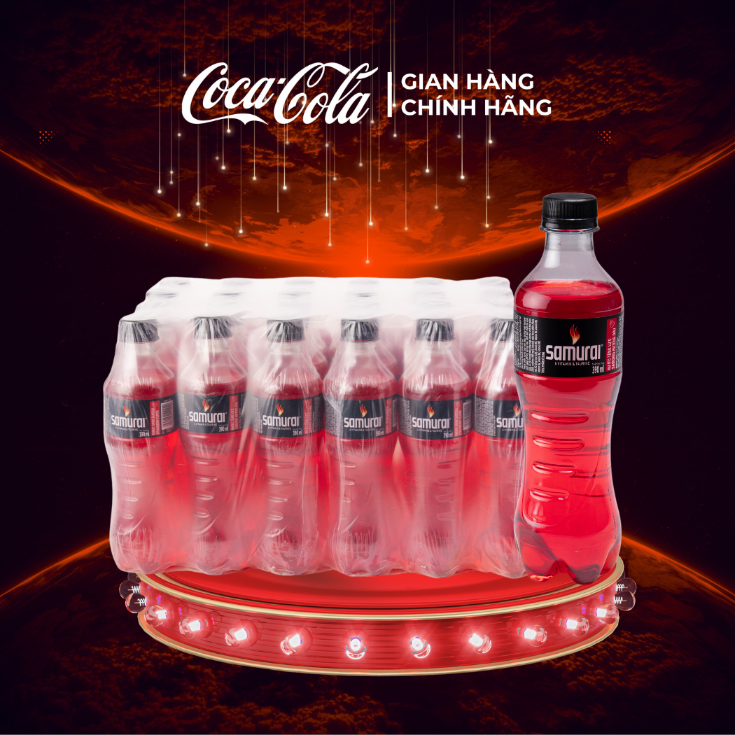 [SIÊU SALE ] Thùng/Lốc 24 Chai Nước Ngọt Giải Khát Samurai Hương dâu 390ml x 24 Sale 8.8 Coca-Cola Chính Hãng_LD