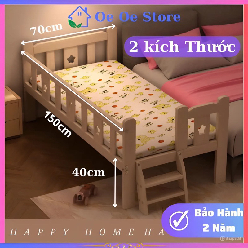 Giường cũi cho bé quây 3 và 4 mặt ghép cạnh giường bố mẹ, Giường cho bé nhiều kích thước, Giường trẻ em gỗ thông chịu lực tốt, an toàn cho sức khỏe bé, thiết kế thông minh, baby bed, baby crib. - HAPPU HOME