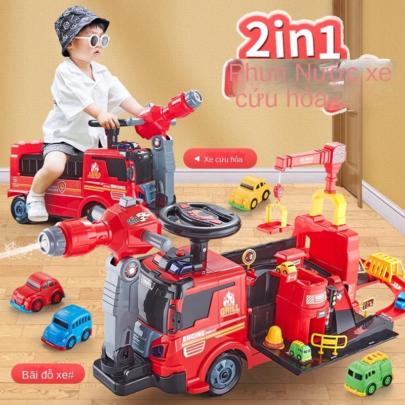 Xe cứu hỏa chòi chân size to cho bé Tập Đi Xe Trượt Bốn Bánh Kỹ Thuật 2 Trong 1, Có Nhạc Có Đèn