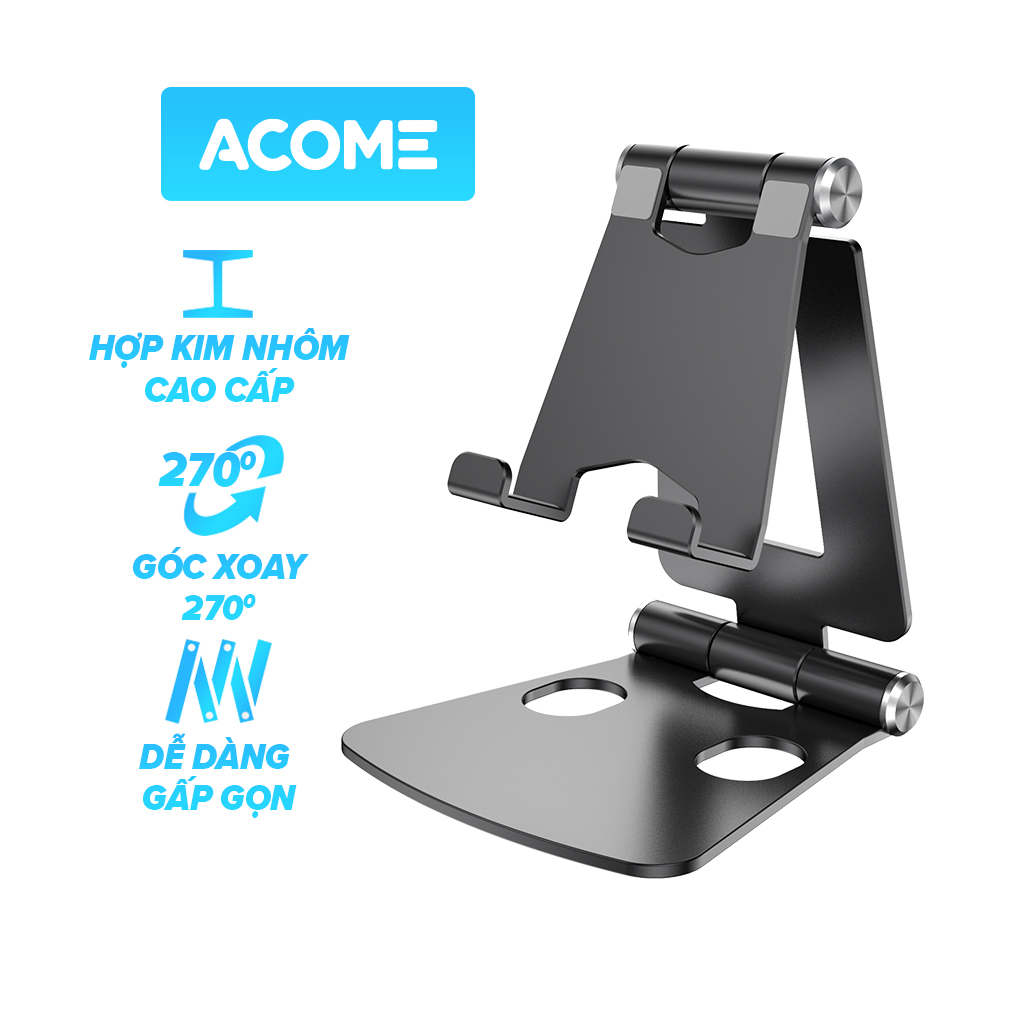 [Bảo Hành 12 Tháng] Giá Đỡ Điện Thoại/Máy Tính Bảng ACOME AH01/ROBOT RT-US07/RT-US09 - Hợp Kim Nhôm Cao Cấp - Chất Liệu ABS - Có Thể Chỉnh Nhiều Góc Độ