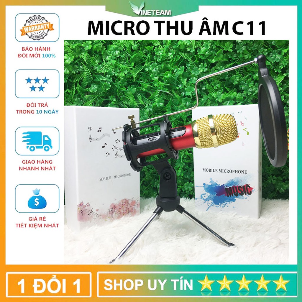⚡ giá sỉ ⚡ micro live stream thu âm c11 cao cấp, micro thu âm, hát live stream,karaoke online, tặng tai nghe -dc4125