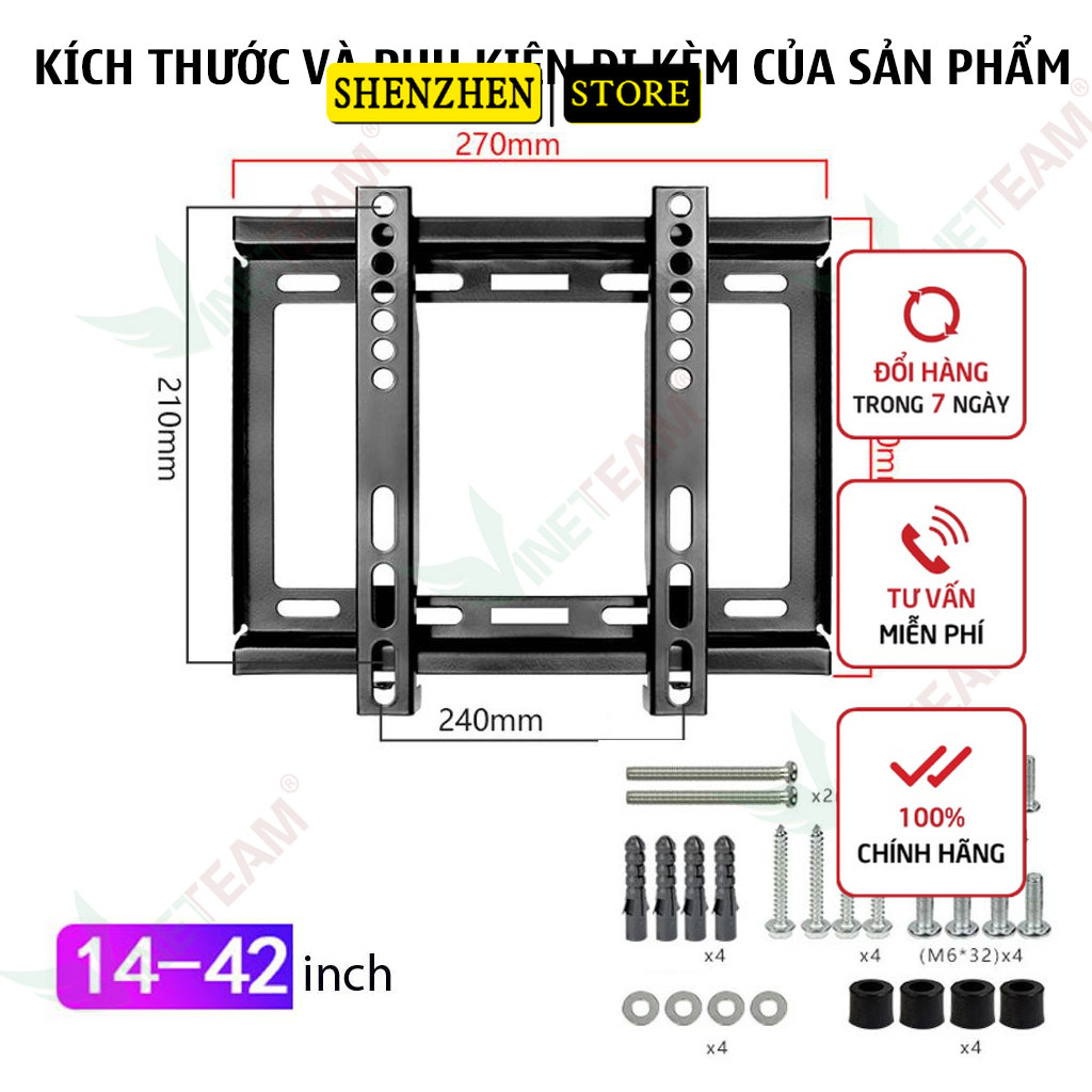 Giá treo tivi 14-47inch, khung TV kệ treo tường, giá đỡ tivi treo tường thông minh thẳng đứng