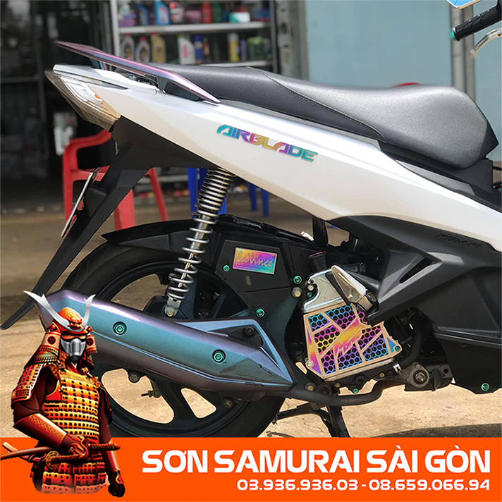 Combo sơn samurai 102 màu trắng chính hãng - sơn phun xe máy samurai sài gòn