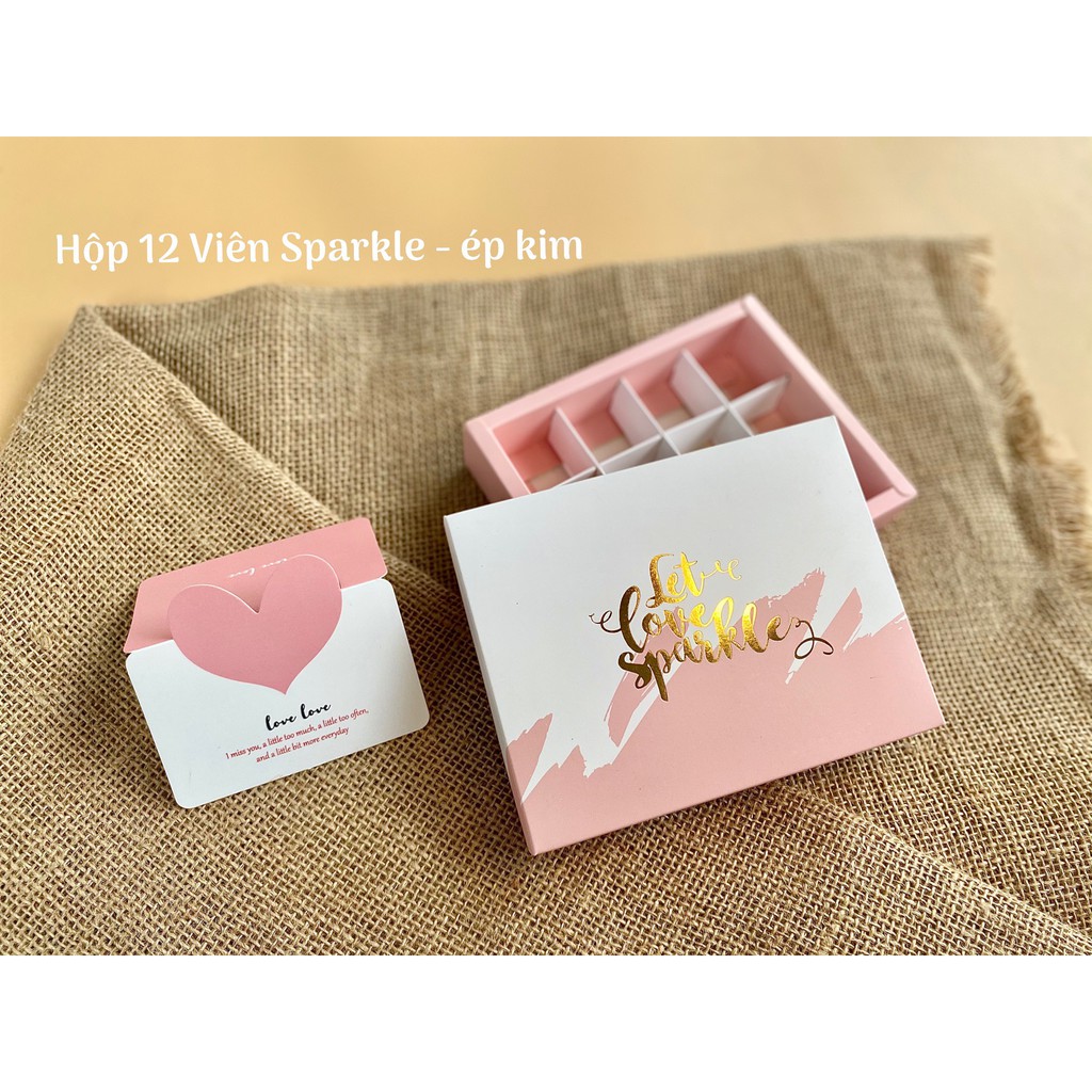Hộp đựng socola 9 viên các mẫu - tim đỏ sweet