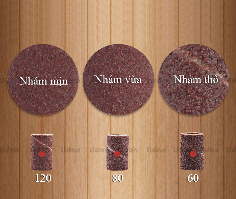 Hộp 100 cục nhám gắn đầu máy mài (loại dày chắc)