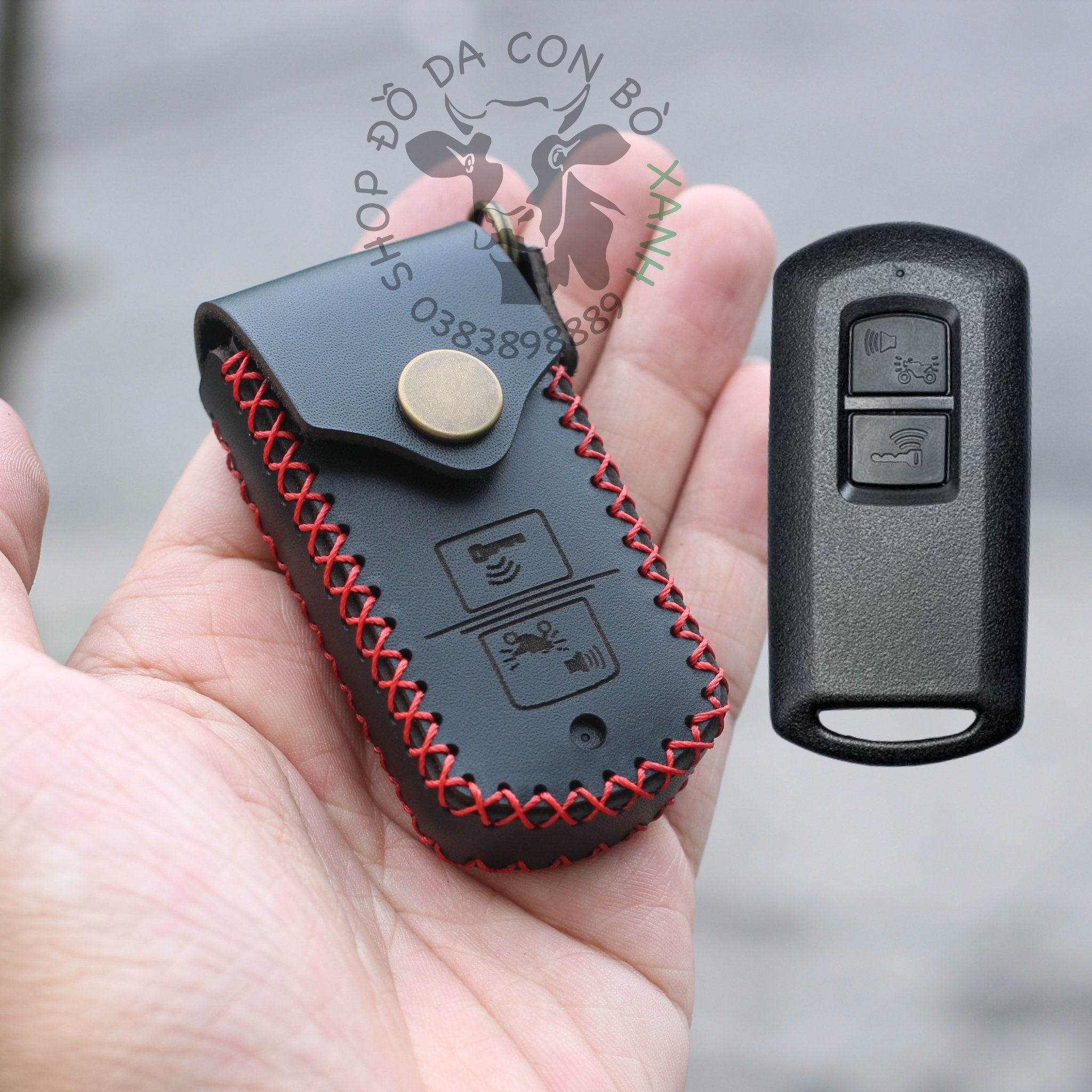 Bao Da Chìa Khóa Honda Air Blade 150, Vario 150, Airblade 2020, Lead 2020, Scoopy 2022, Click handmade da thật (NẮP GẬP)