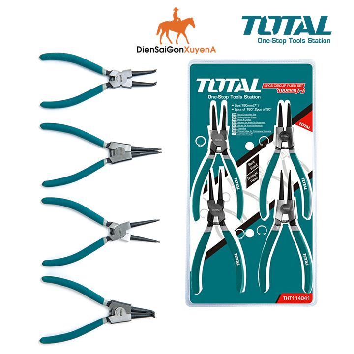 Bộ 4 kìm mở phe 7inch 180mm total tht114041 ingco hccps01180 - điện sài gòn xuyên á