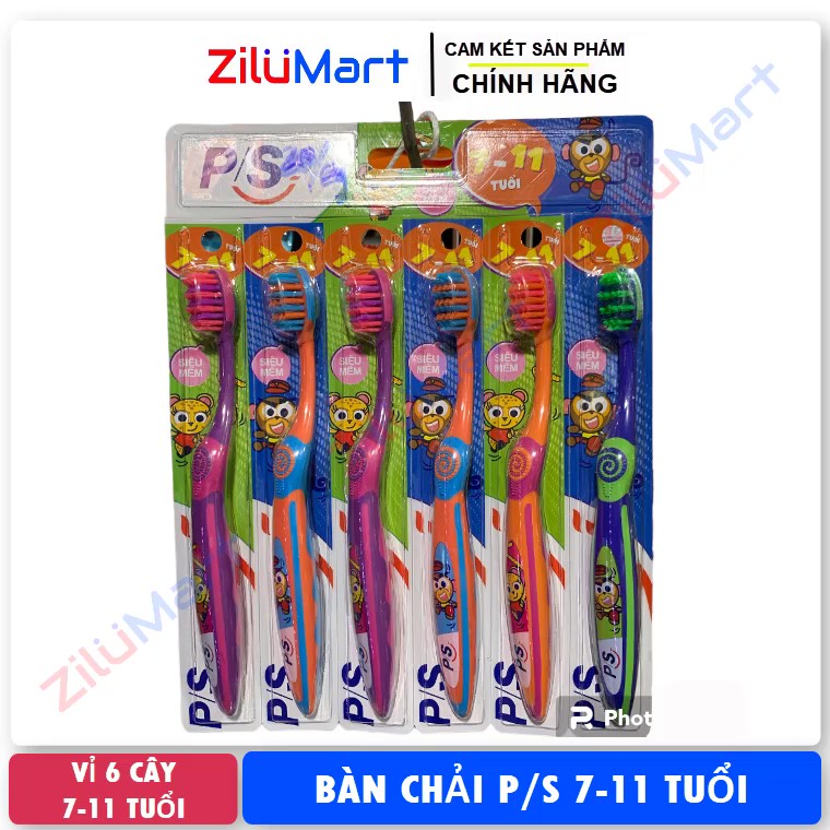 P s brush for 7 - 11 year old 6-pack super soft hair