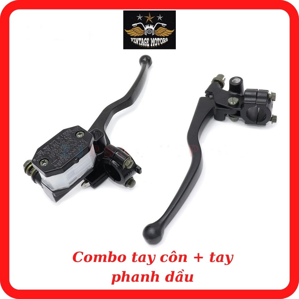 Combo tay phanh dầu kèm tay côn xe máy⭐tay thắng bình dầu rời kèm tay côn bên trái⭐tay phanh bình dầu kèm tay côn xe máy classic thép sơn tĩnh điện