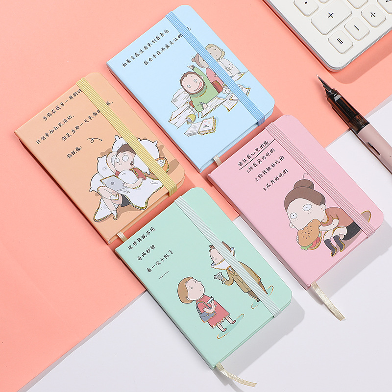 Sổ tay size a6 dễ thương ruột line 96 trang dùng để ghi chép học tập nhỏ gọn dễ mang theo