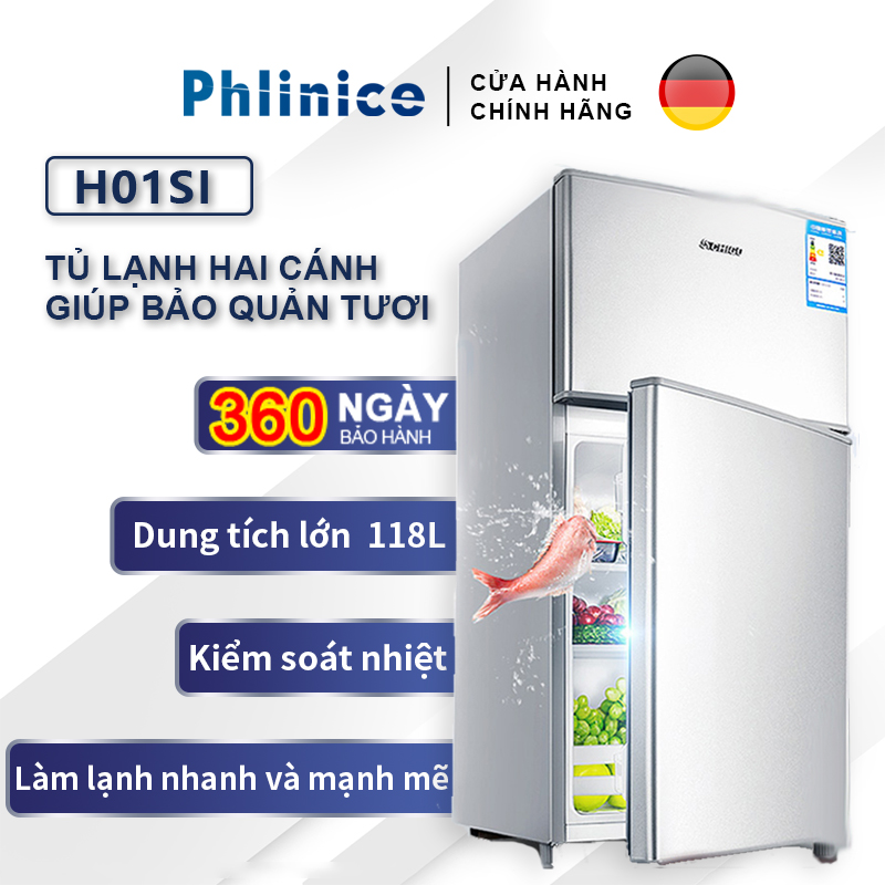 Tủ lạnh 2 ngăn 118 lít thương hiệu làm lạnh nhanh ngăn đá và ngăn lạnh giữ đồ luôn tươi mới