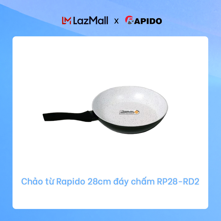 Chảo từ Rapido RP28-RD2 kích thước 28cm chất liệu Men gốm cao cấp hàng chính hãng