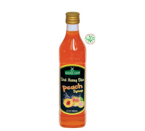 Siro golden farm đào chai thủy tinh 520ml